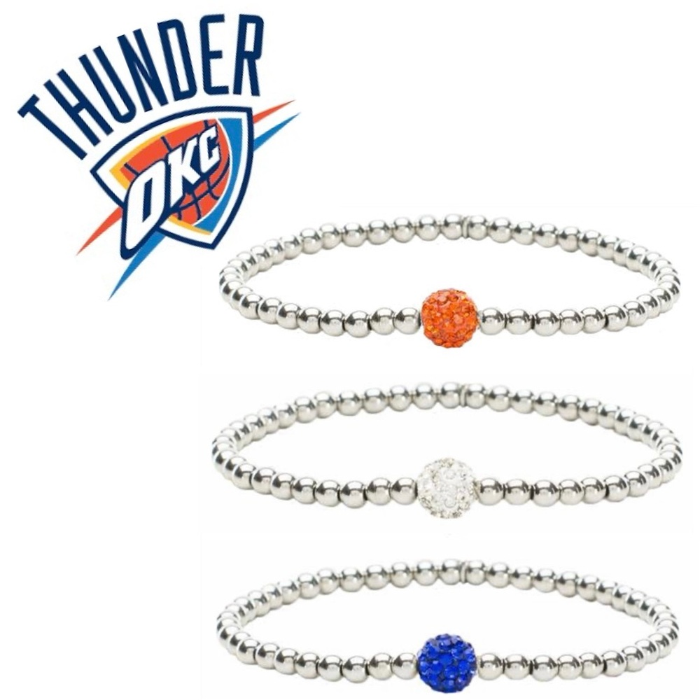 OKC Thunder Bracelet Stack Sterling Silver